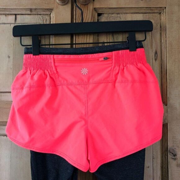 Athleta XXS Go Getter 2-in-1 Coral Sizzle & Gray P - Picture 6 of 9